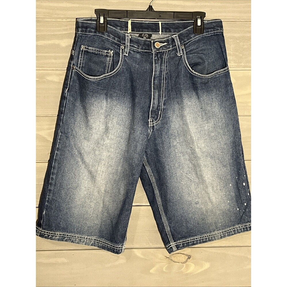 212 NYC Jeans Denim Shorts Mens 32 Shorts Baggy Skater Y2K 90’s Hip Hop Vintage